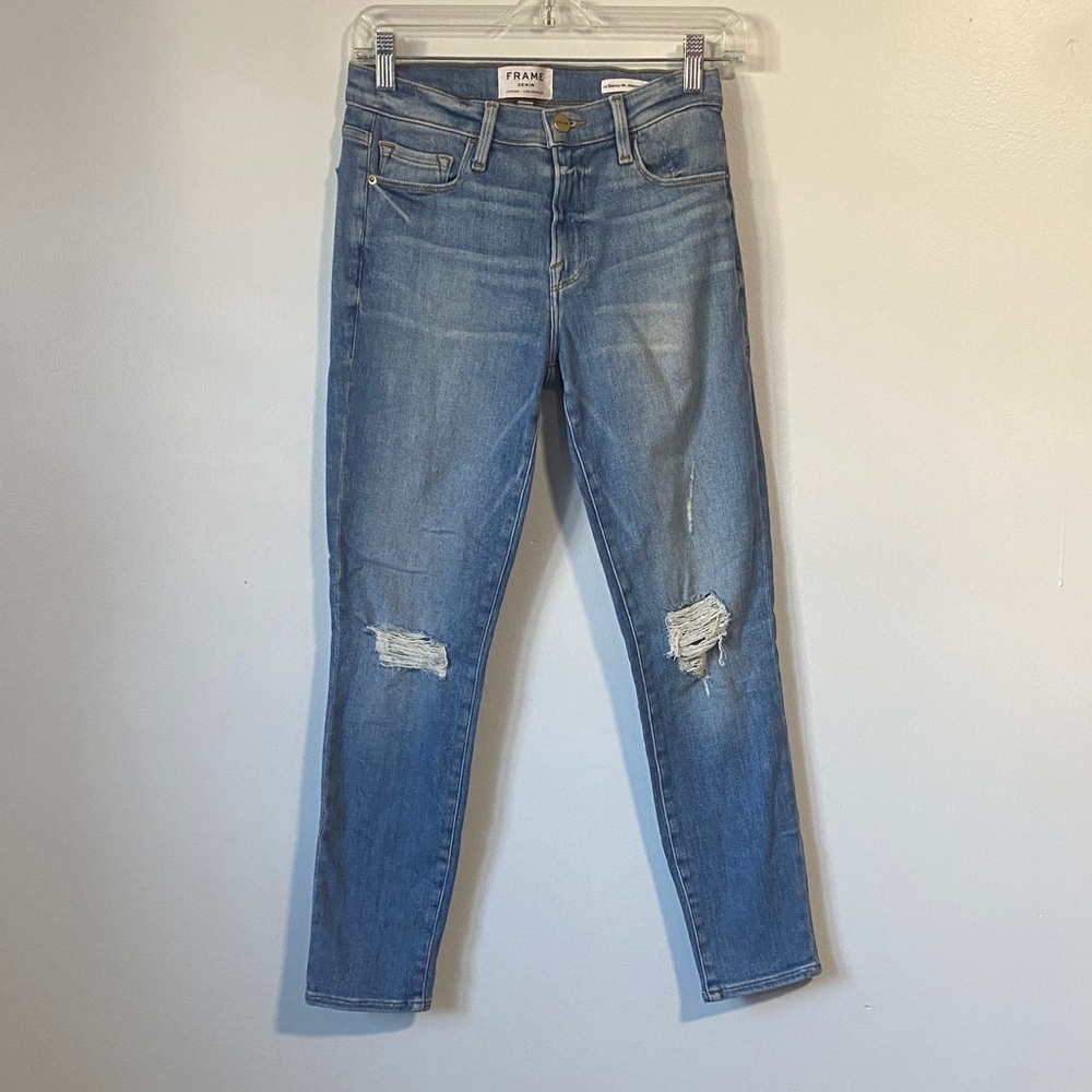 FRAME Le Skinny de Jeanne Crop Skinny Jeans in Firefly sz 27 - Picture 3 of 14